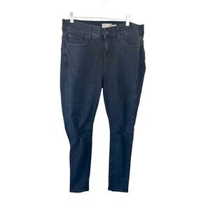 Torrid Bombshell Skinny Premium Stretch Jeans Black Size 14S Distressed Style